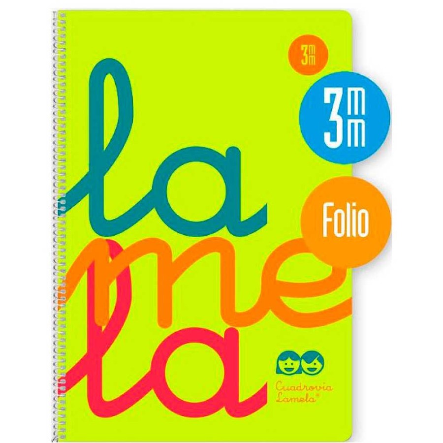 Papeler A Lamela Cuadernos Espiral | Bloc Espiral Folio Lamela Plastic - C 3 - 80 Hojas - 90 Grs -Amarillo