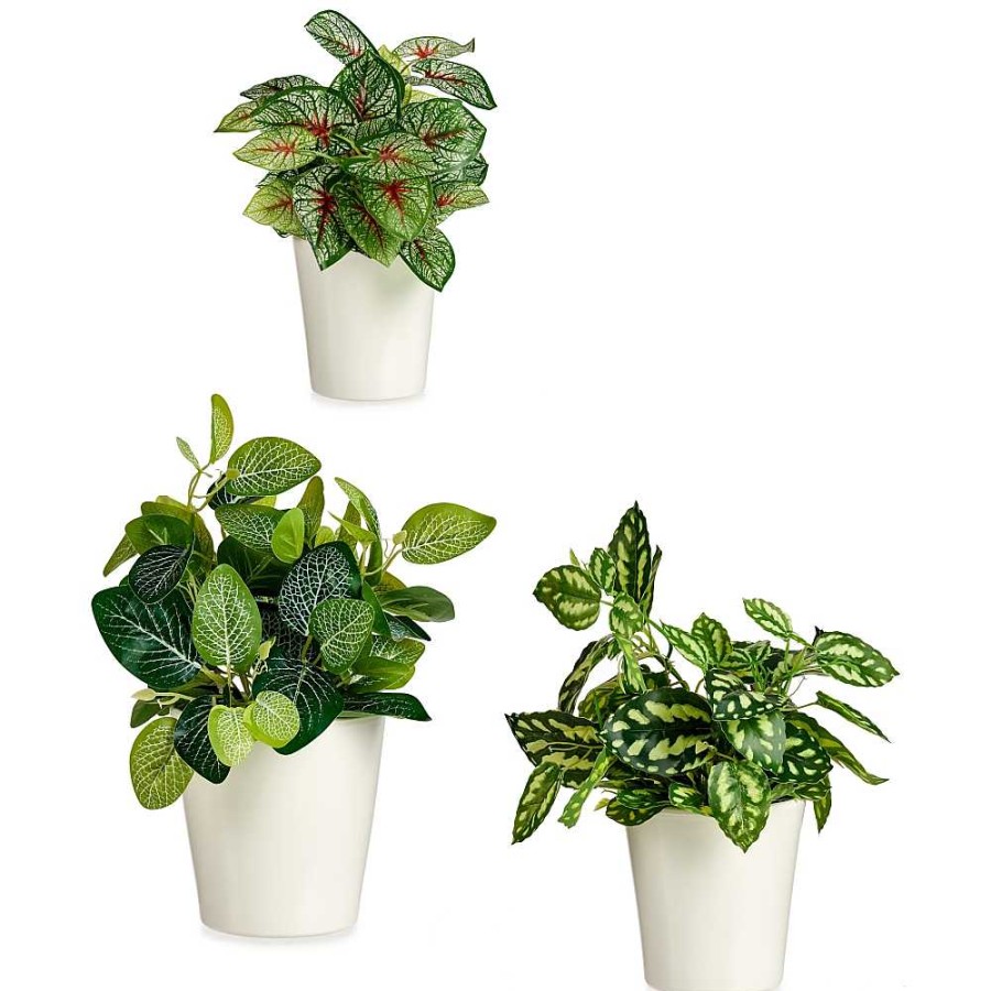 Home & Deco Ibergarden Jarrones Y Plantas | Set 3 Macetas Cer Mica 11-14-17 Cm.