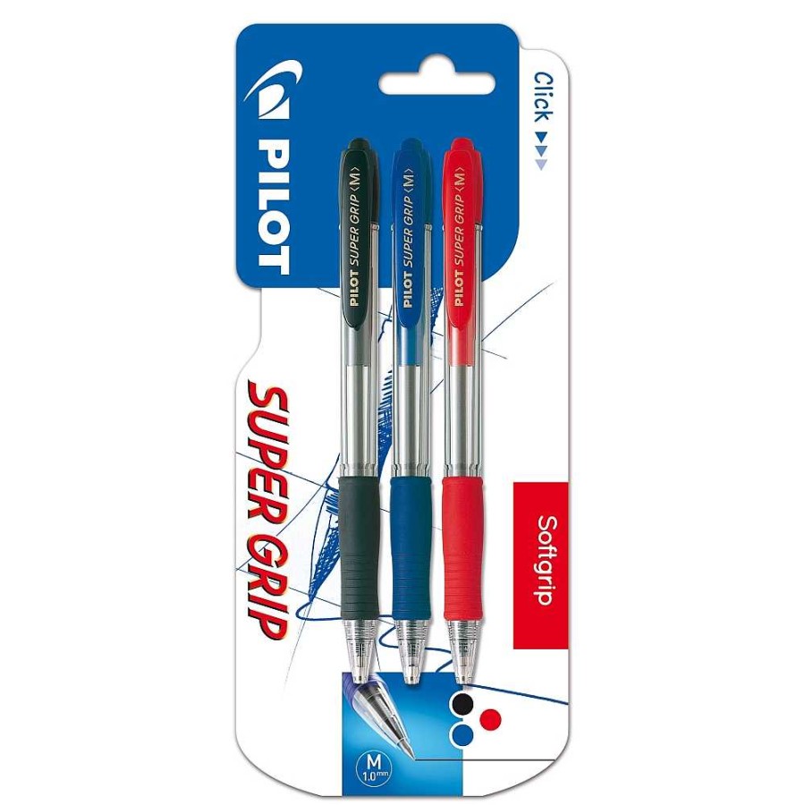 Papeler A Pilot Bol Grafos | Pilot Blister 3 Bol Grafos Super Grip Negro/Azul/Rojo