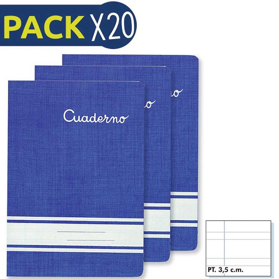 Papeler A Pacsa Libretas | Pack 20 Cuaderno Grapado 30 Hojas Pauta 3,5