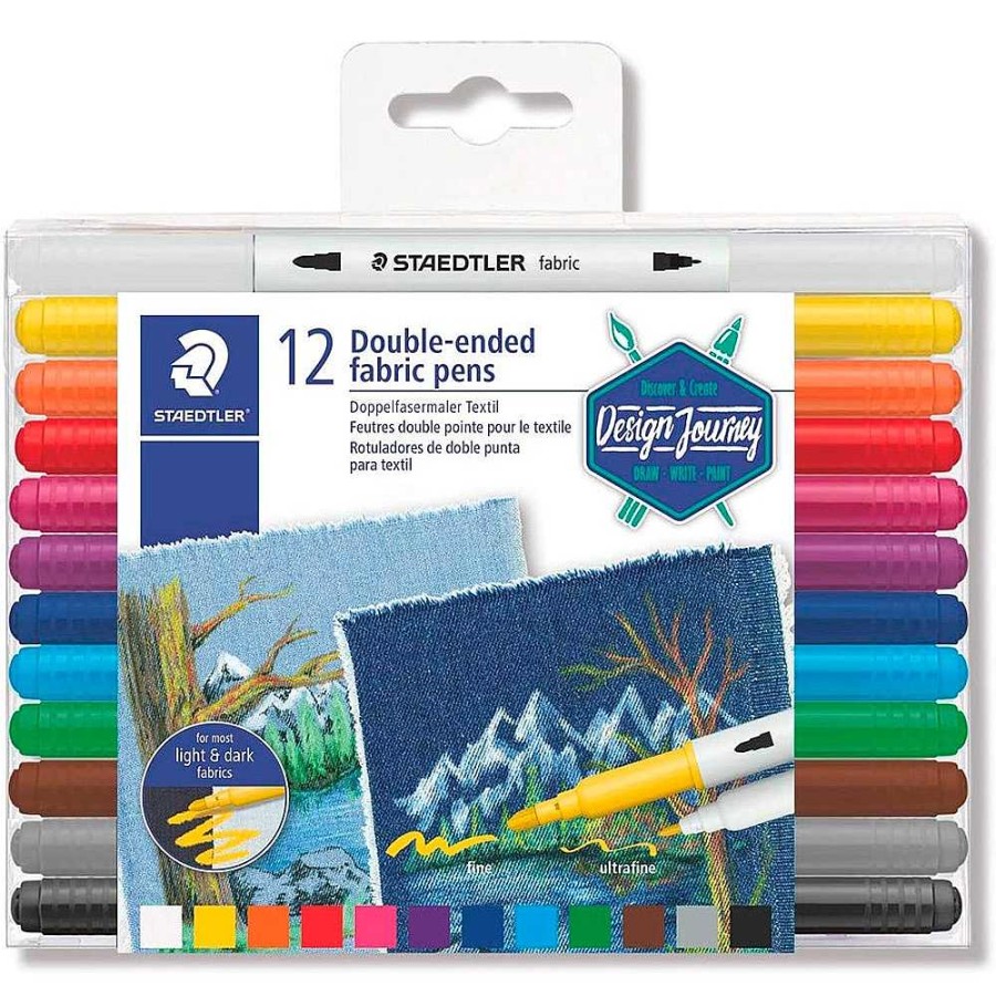 Papeler A Staedtler Manualidades Accesorios | Estuche 12 Rotuladores Para Textil Staedtler