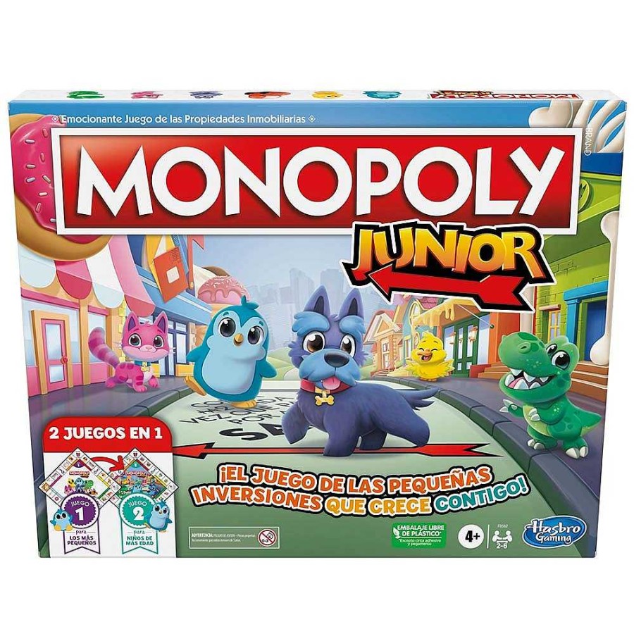 Juguetes Hasbro Juegos De Sociedad | Hasbro Juegos Monoply Junior 2 Juegos En 1 + 4 A Os