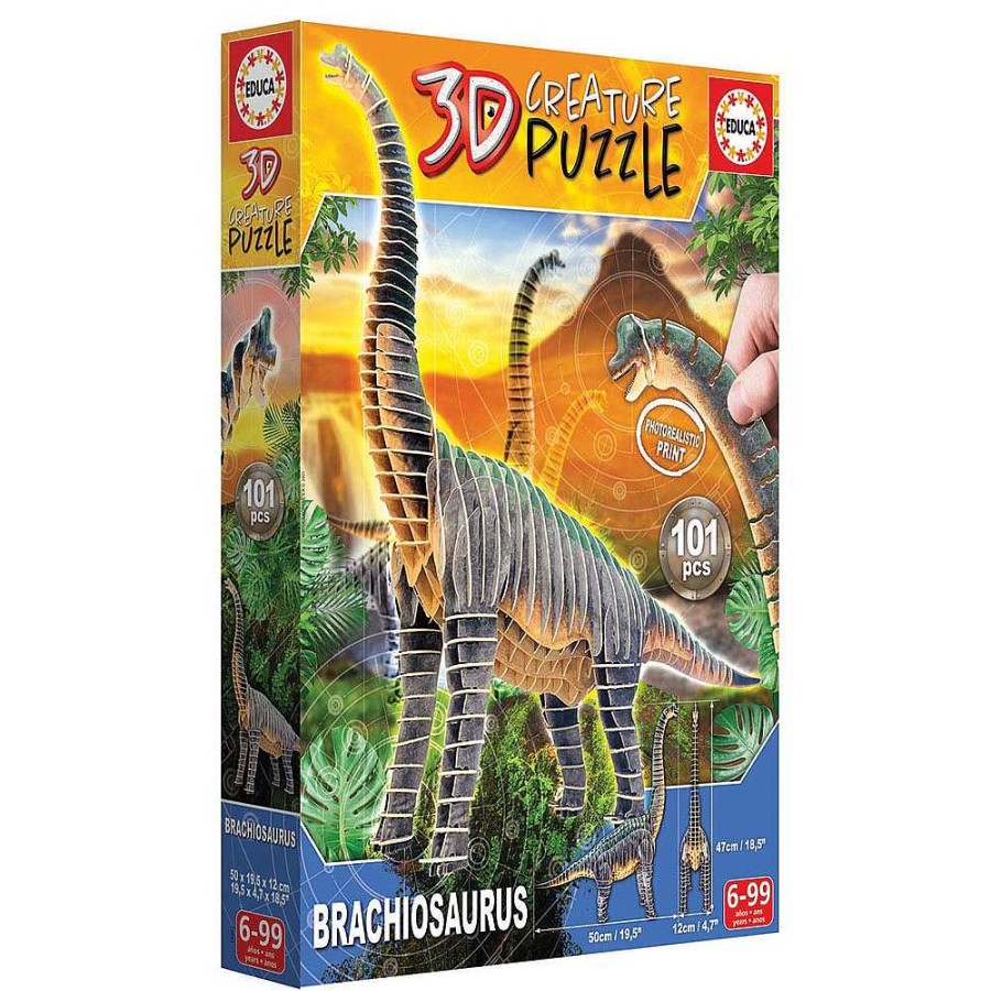 Juguetes Educa Puzzles Infantiles | Puzzle 3D Dinosaurios Brachiosaurus