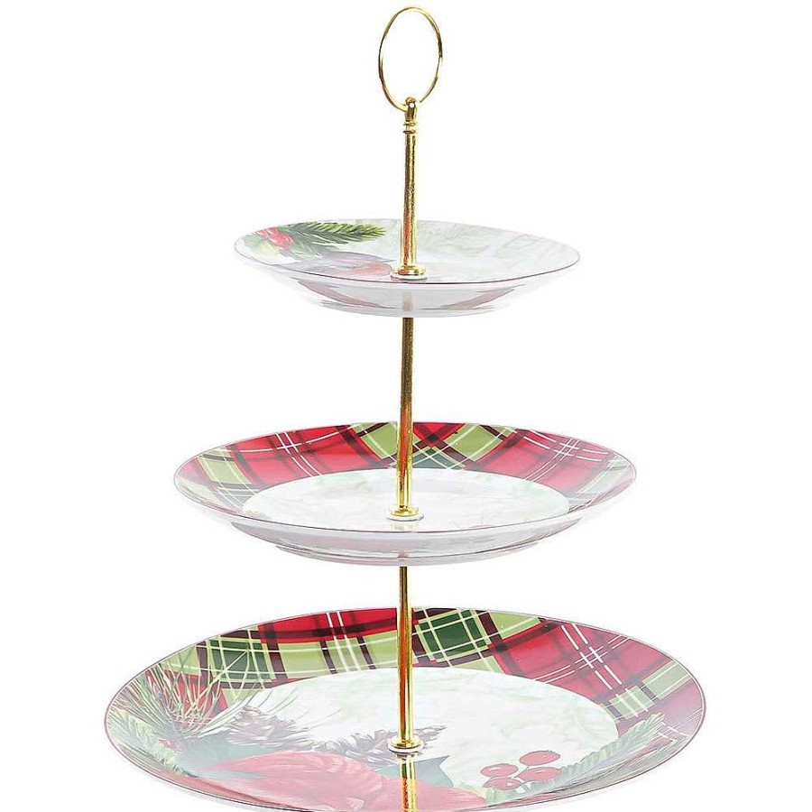 Home & Deco Item Complementos Cocina | Frutero Navidad Porcelana 3 Pisos 35X27X27