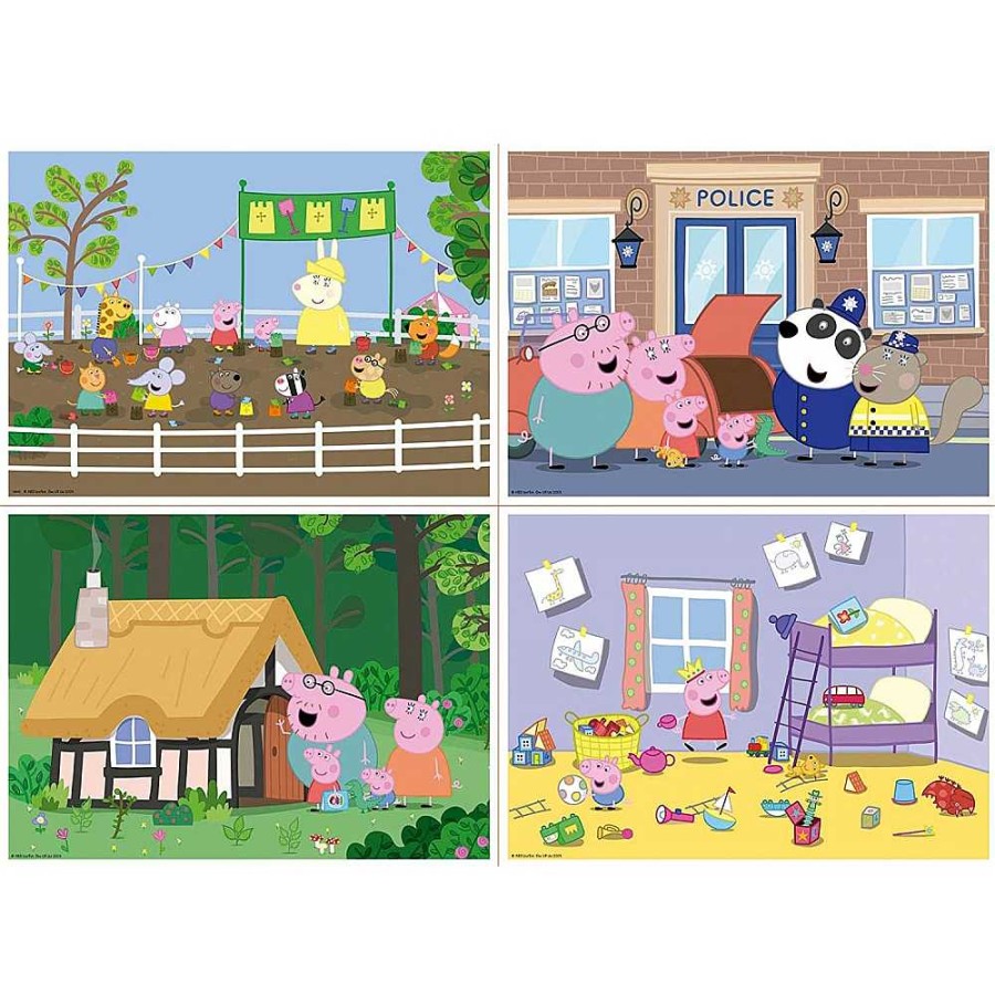 Juguetes Peppa Pig Puzzles Infantiles | Peppa Pig Multi 4 Puzzle 20 - 80 Piezas