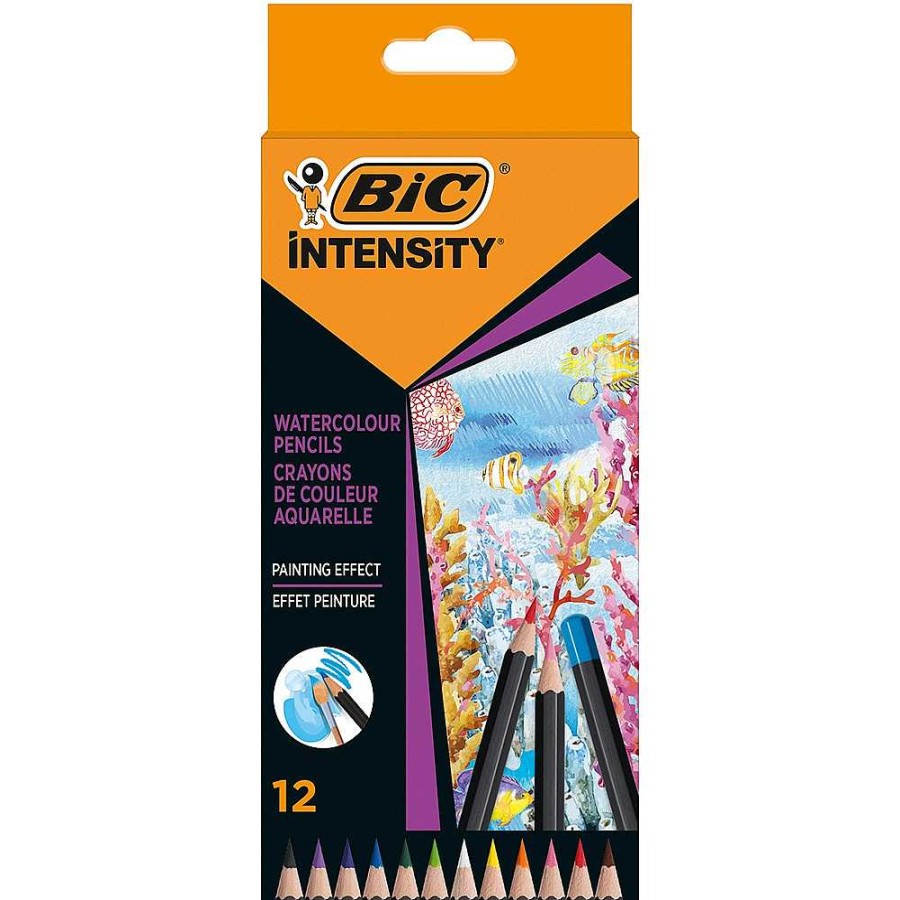 Papeler A BIC Ceras-L Pices Y Rotuladores | Estuche 12 L Pices Colores Bic Intensity Acuarelable