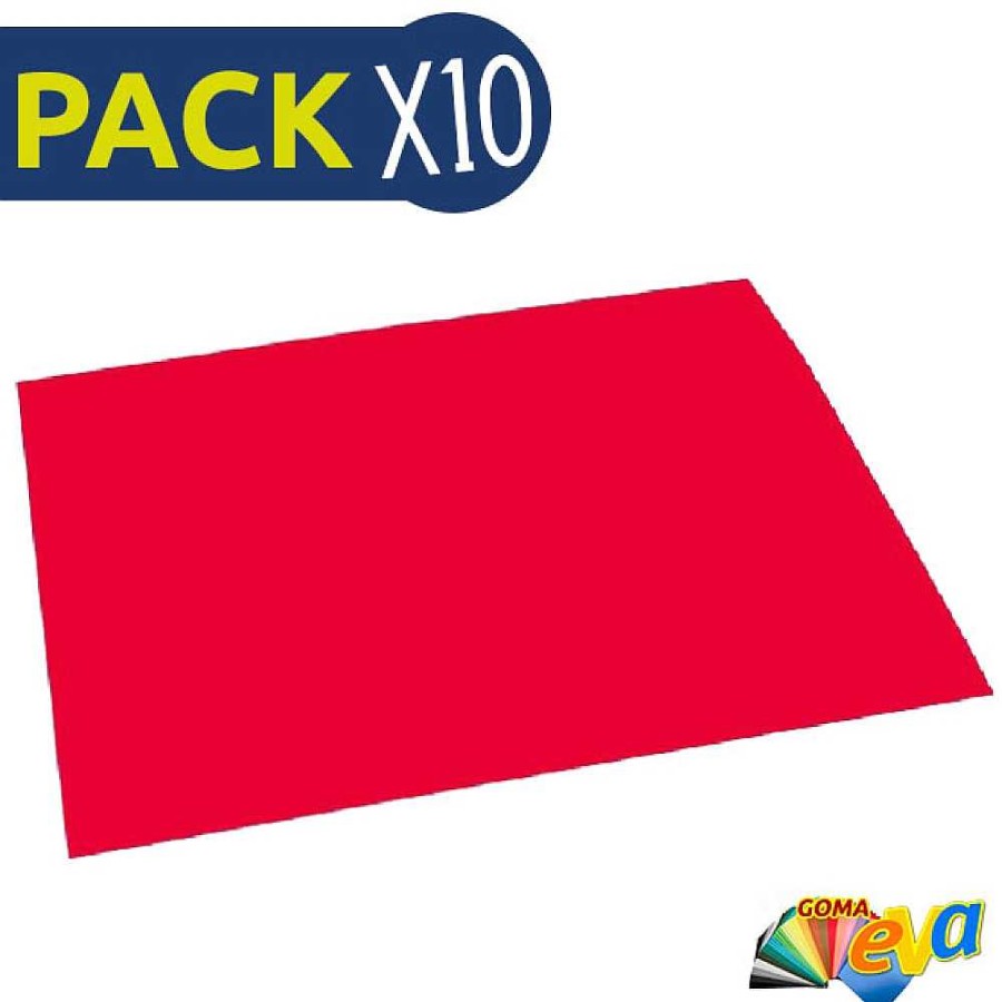 Papeler A Pryse Cartulina Y Goma Eva | Pack 10 Hojas Goma Eva 40X60 Rojo