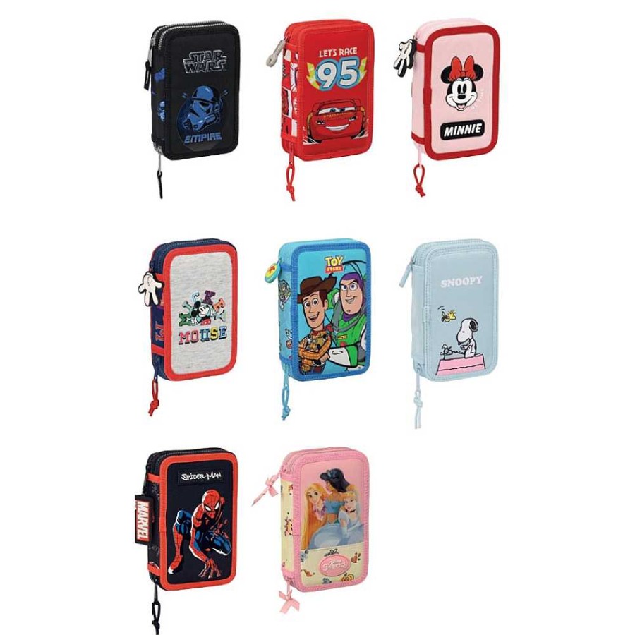 Mochilas Y Complementos Safta | Expositor 8 Plumieres Dobles Llenos Licencias Infantiles