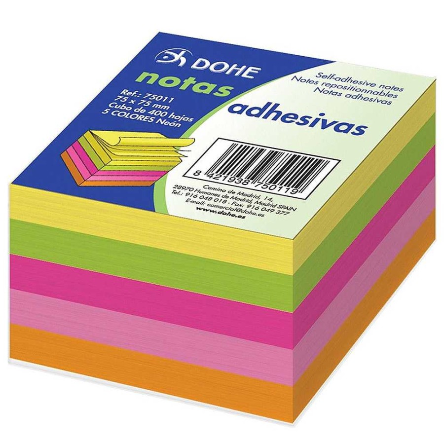 Papeler A Dohe Blocs Notas | Cubo 400 Notas Adhesivas 5 Colores Ne N 75X75