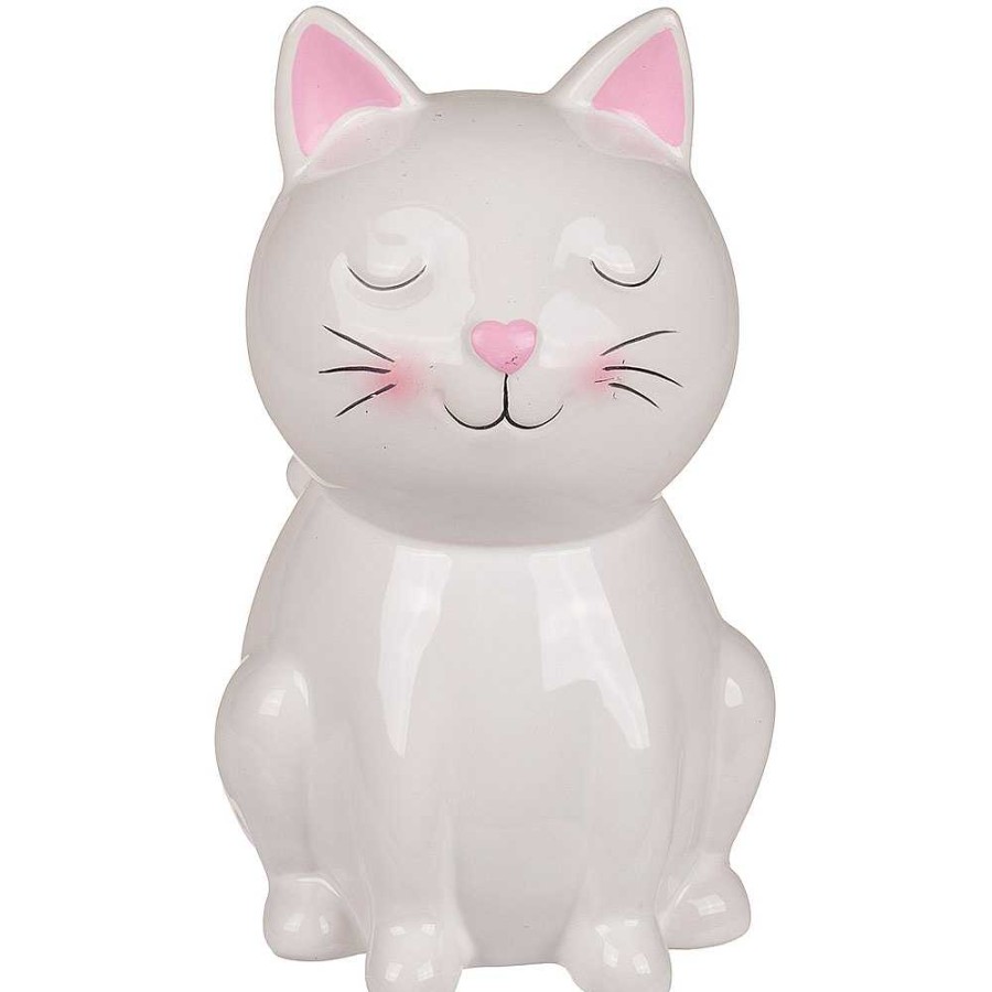 Regalo OOTB Regalitos Infantiles | Hucha Gato Cer Mica 18 Cm 2 Colores Con Llave