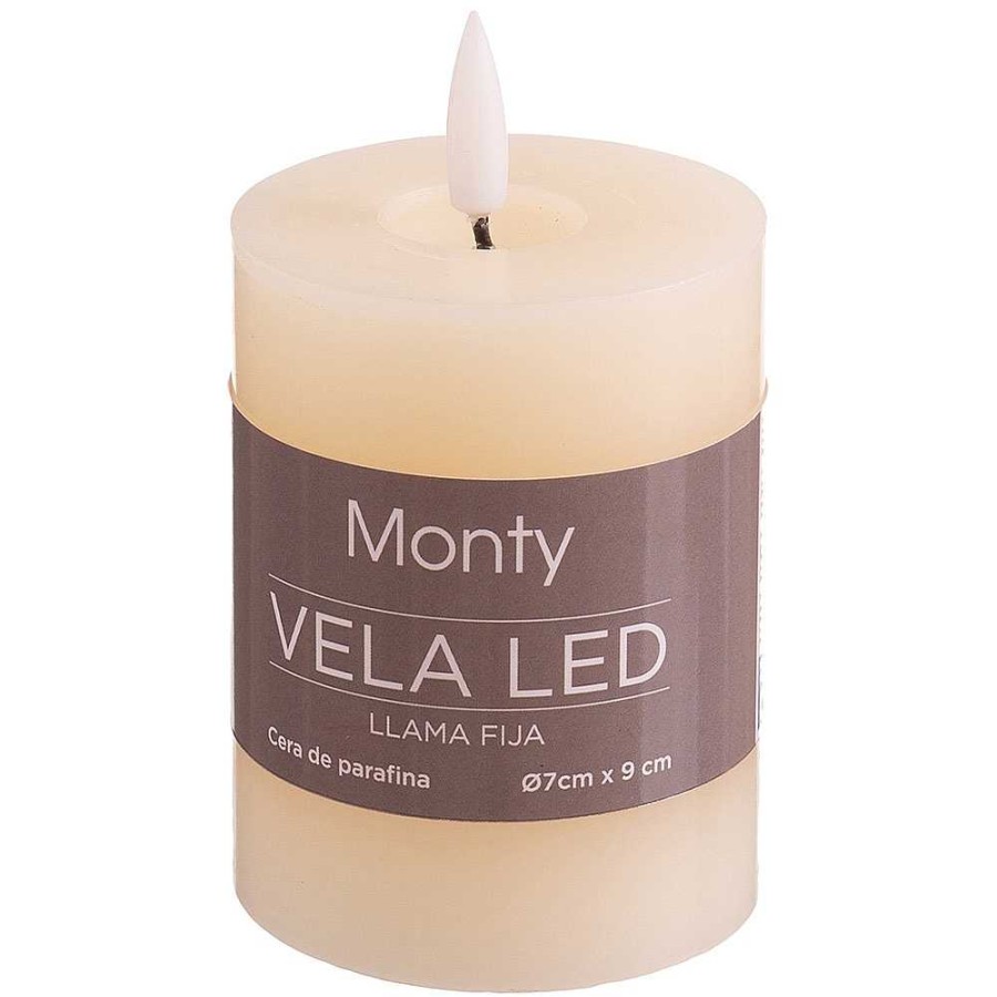 Home & Deco Juinsa Velas Y Aromas | Vela Led Crema 7X9 Cm