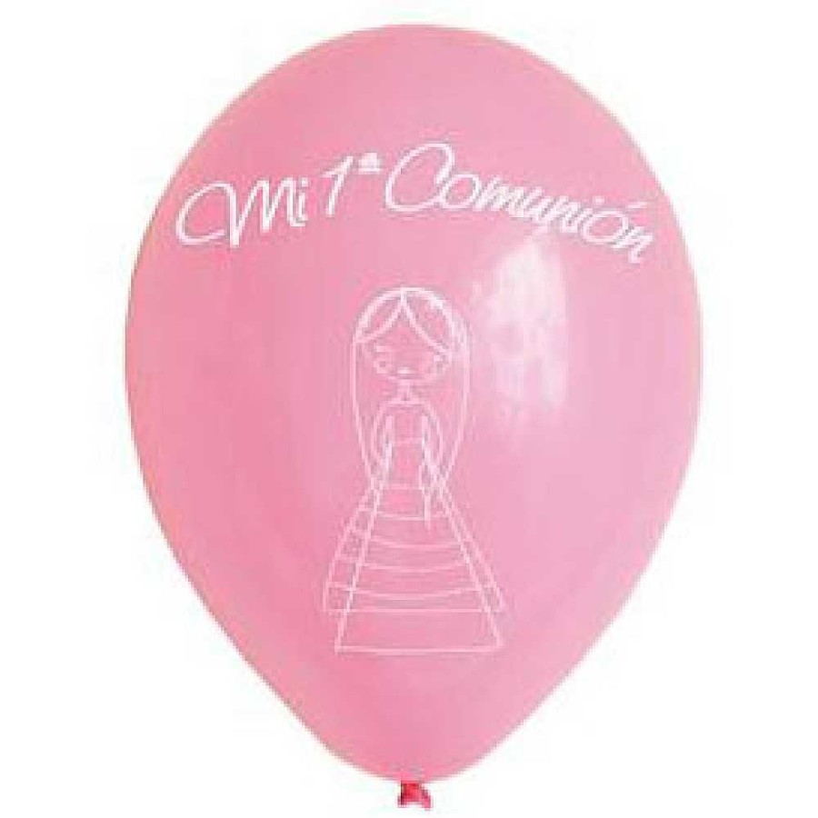 Fiestas Y Disfraces Editorial Arguval | Pack 12 Globos Decorados Comuni N Rosa