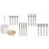 Home & Deco Kinvara Complementos Cocina | Set 16 Cubiertos Acero Inoxidable Mango Beig