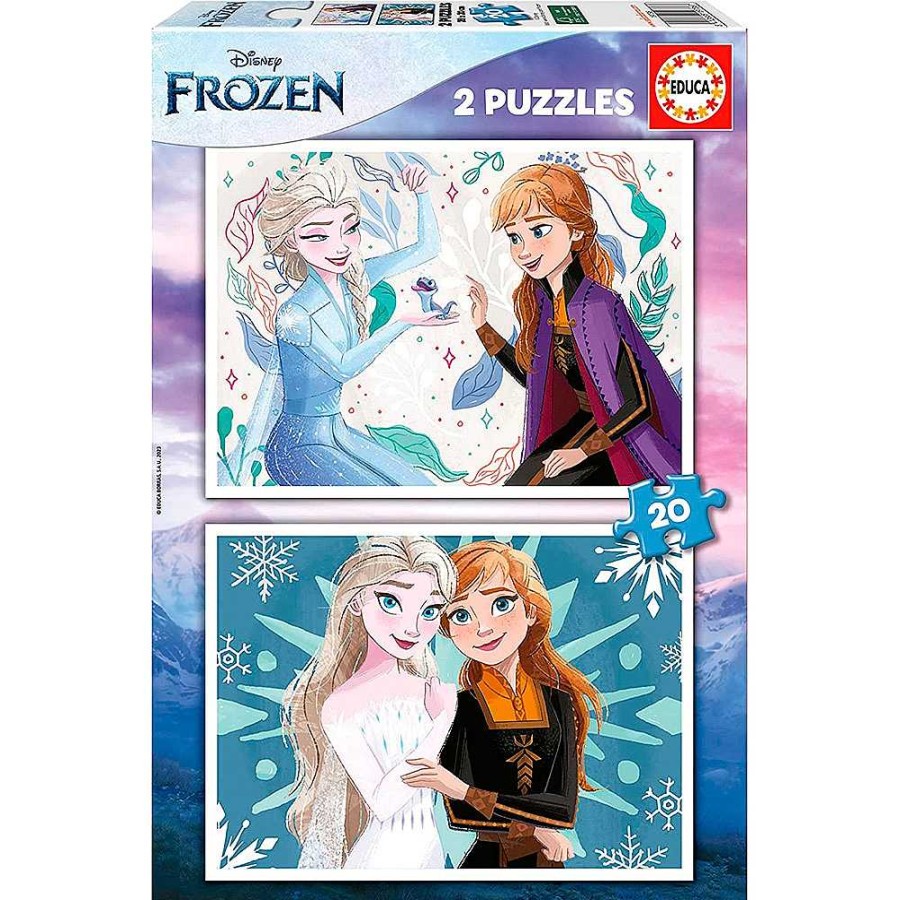 Juguetes Frozen Puzzles Infantiles | Frozen Puzzle Doble 2X20 Piezas