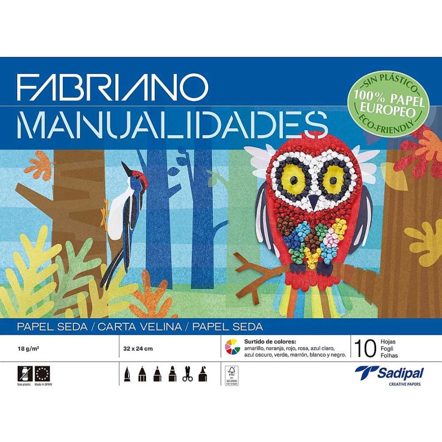 Papeler A Sadipal Papel Manualidades | Pack 10 Bloc Manualidades 10 Hojas Papel Seda Colores