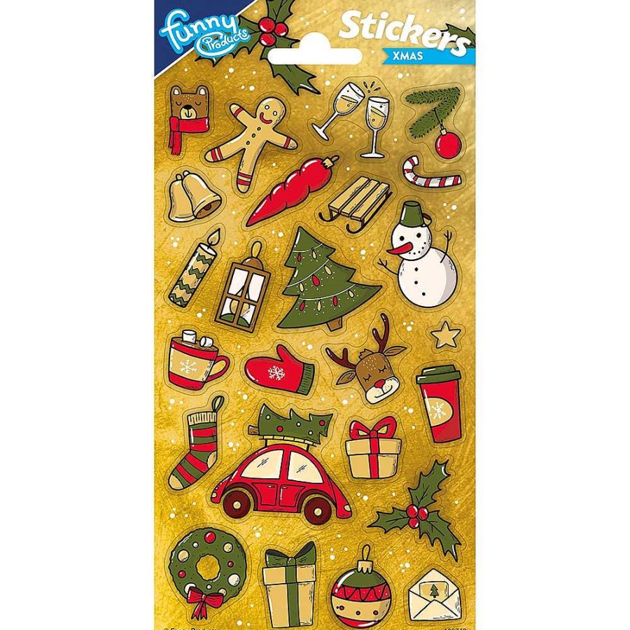 Papeler A Funny Products Stickers Y Pegatinas | Pack De Pegatinas Navidad Con Purpurina