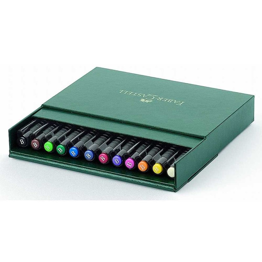 Papeler A Faber-Castell Dibujo Y Bellas Artes | Estuche Faber-Castell Pitt 12 Rotuladores Punta Pincel