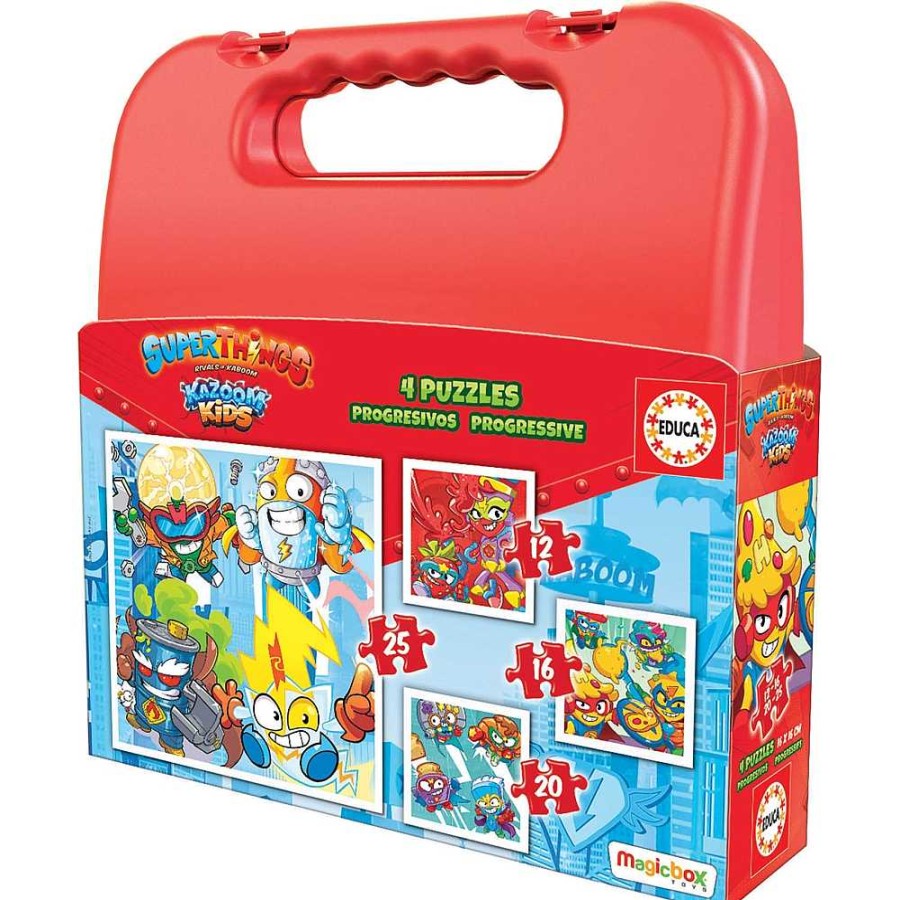 Juguetes Superthings Puzzles Infantiles | Superthingsmaleta Puzzle Progresivo 12-16-20-25 Piezas