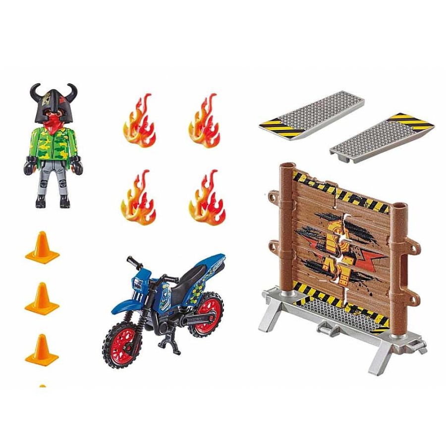 Juguetes Playmobil Playmobil | Playmobil Stuntshow Moto Muro De Fuego