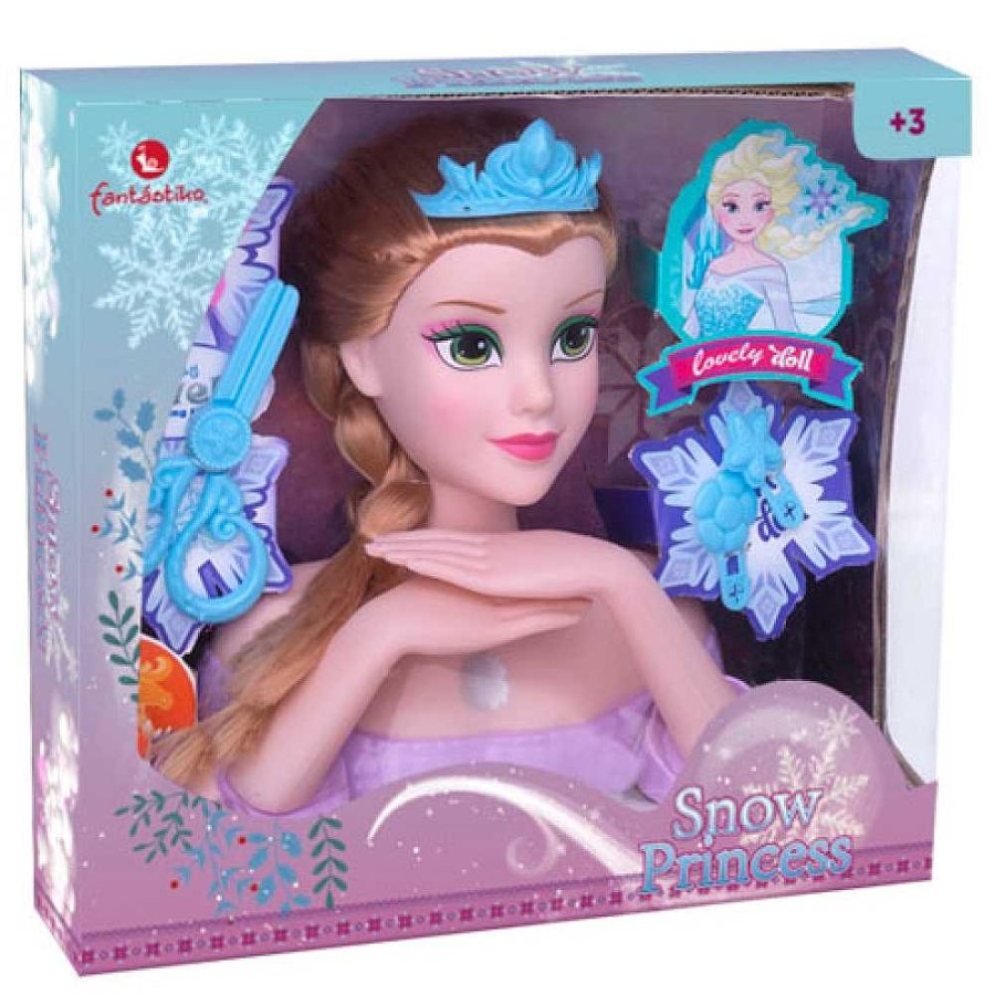 Juguetes Fantástiko Belleza Y Peluquer A | Cabeza Maniqu Snow Princess + Accesorios 2 Modelos