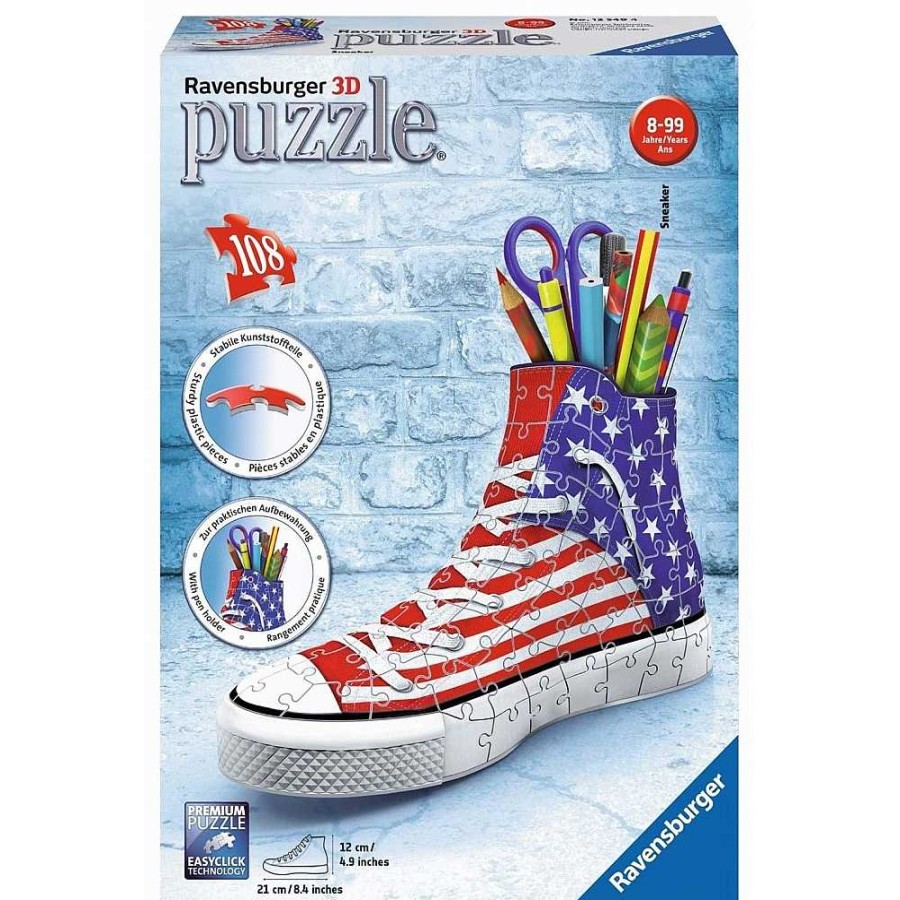 Juguetes Ravensburger Puzzles Infantiles | Puzzle 3D Sneaker Zapatilla U.S.A 108 Piezas