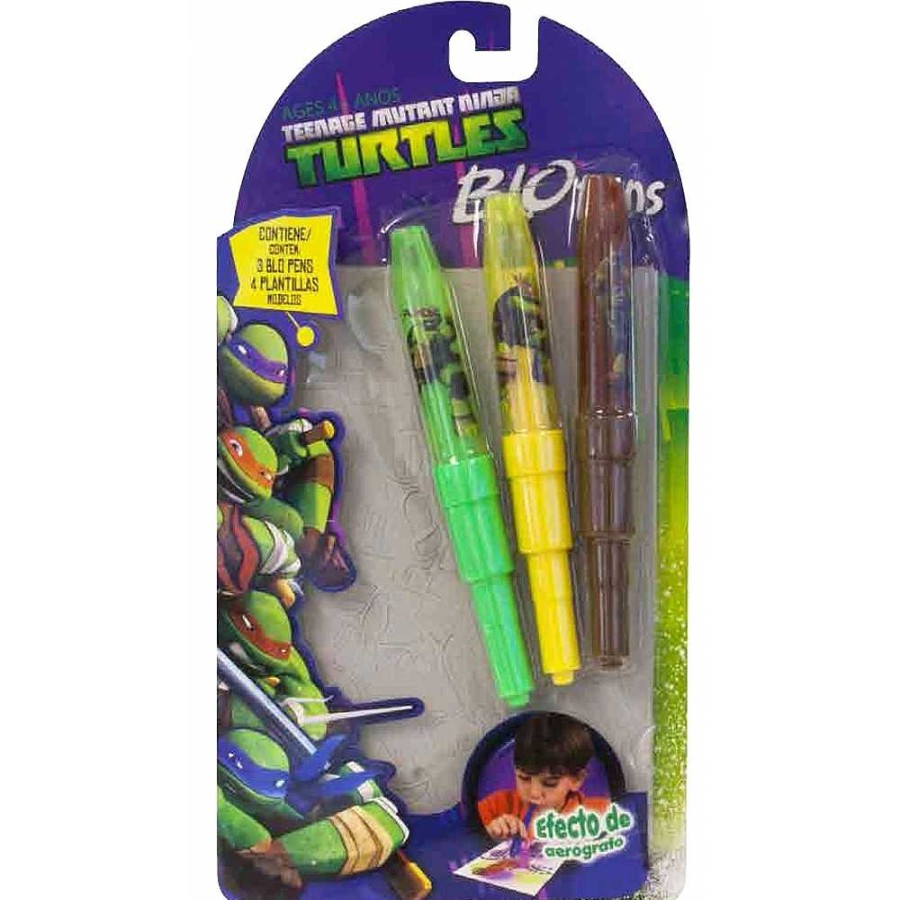 Juguetes Tortugas Ninja Crea Y Pinta | Tortugas Ninja Blister 3 Blopen Rotuladores De Soplar