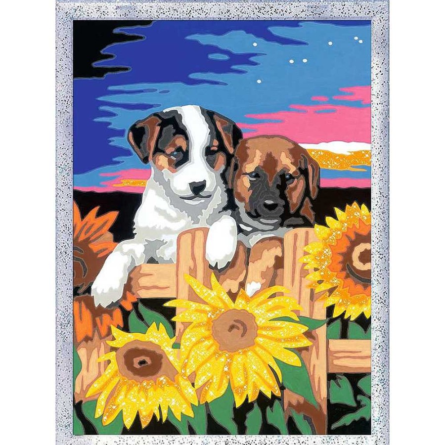 Juguetes Ravensburger Crea Y Pinta | Creart Pintar Por N Meros Cachorros Con Girasoles + 7 A Os