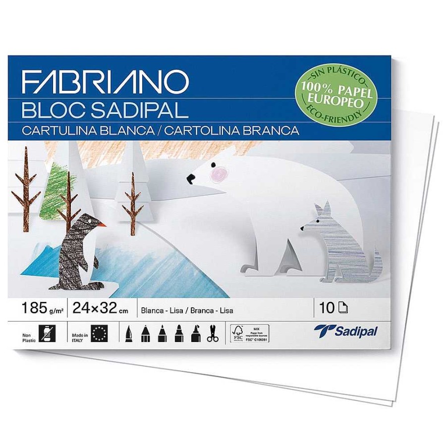 Papeler A Sadipal Cartulina Y Goma Eva | Pack 10 Blocs Cartulina Blanca De 10 Hojas