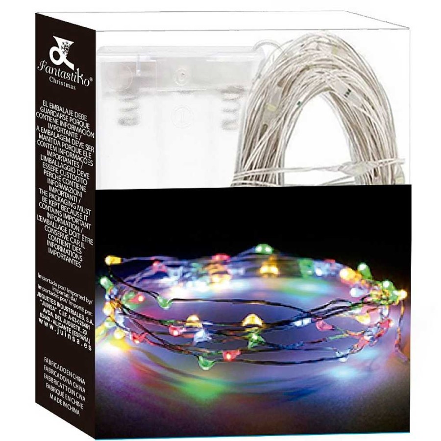 Home & Deco Juinsa Iluminaci N | Guirnalda 100 Luces Multicolor Micro Led A Pilas