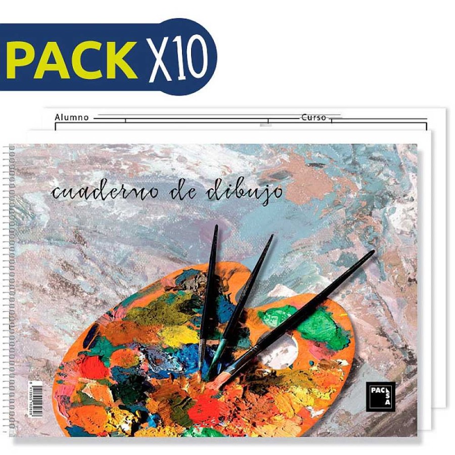 Papeler A Pacsa Dibujo Y Bellas Artes | Pack 10 Bloc Dibujo Folio Liso 20 Hojas 95 Gr.