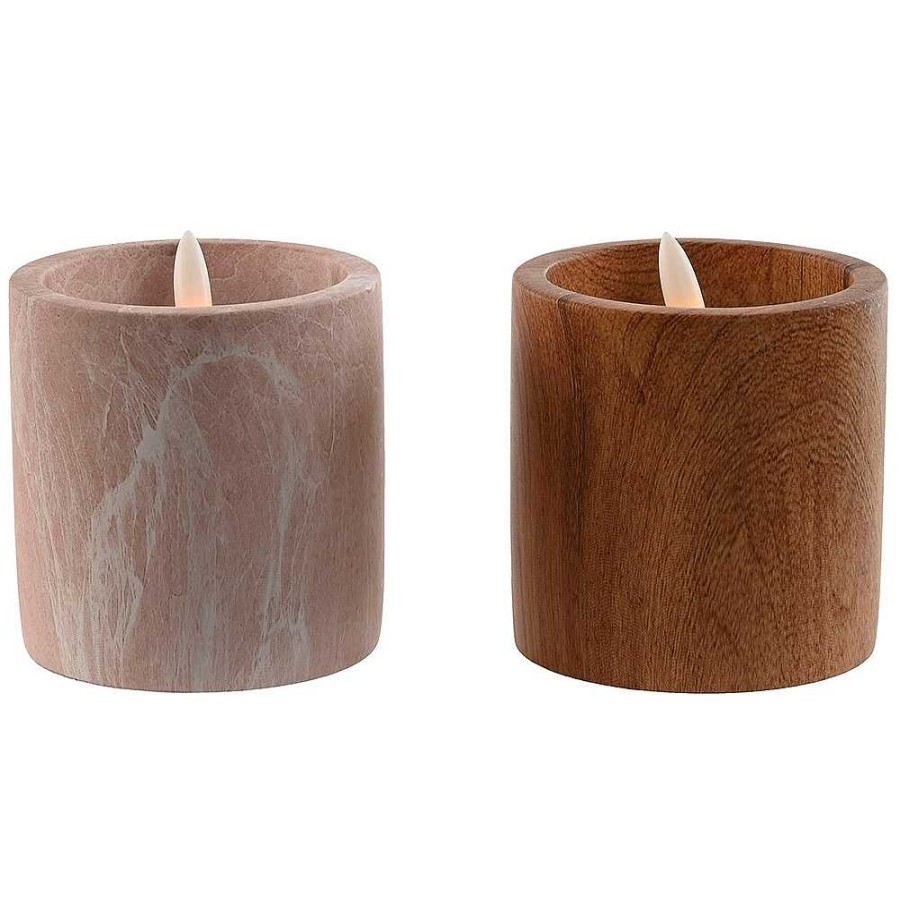 Home & Deco Item Velas Y Aromas | Vela Tarro Piedra Con Luz Led 12X7X5 - 2 Colores