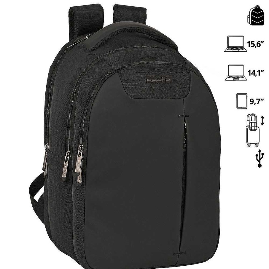 Mochilas Y Complementos Safta | Mochila Business Ordenador 15,6" Con Compartimento Para Tablet Y Conector Usb