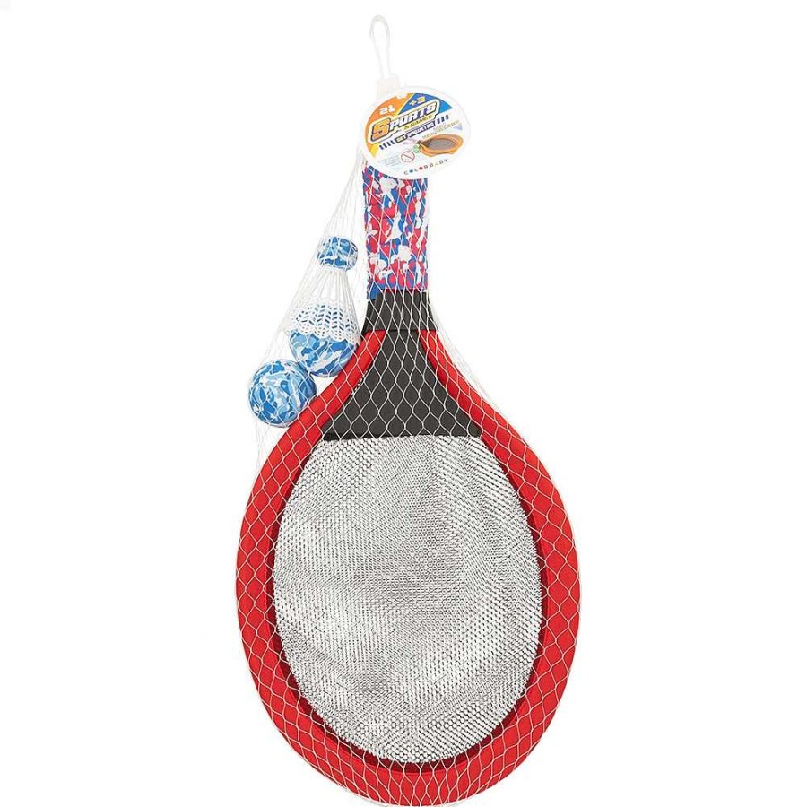 Juguetes Genérico Deportivos | Set 2 Raquetas Tennis Y Badmintong Con Pelotas Y Pluma 49 Cm